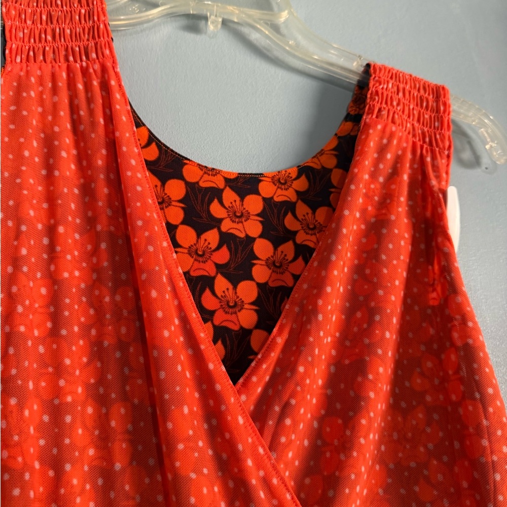 CAbi Orange and Black Floral Midi Dress - Picture 13 of 16